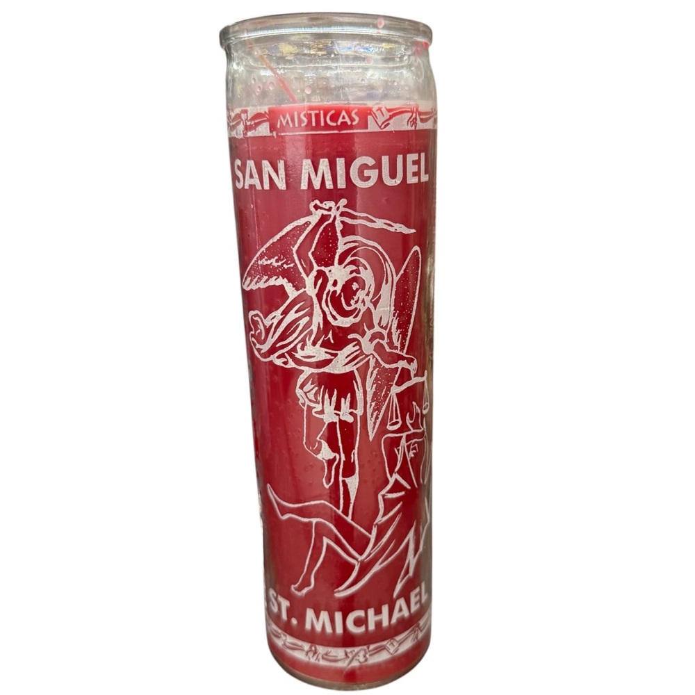 Saint Michael 7 days candle / vela roja San Miguel de 7 dias